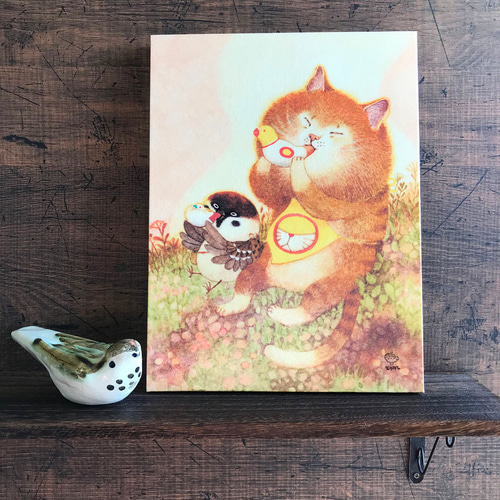 油絵 専用 お困り顔のいやし鳥パフィン 油絵 専用 お困り顔のいやし