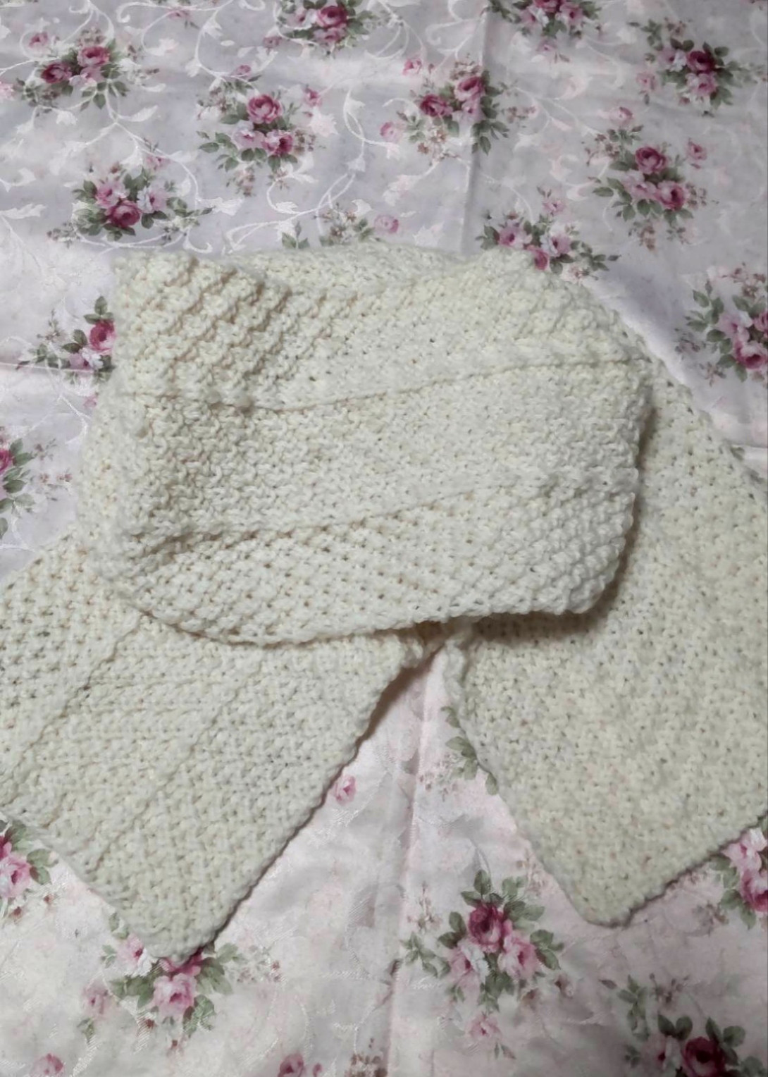 ウール　マフラー　手編み