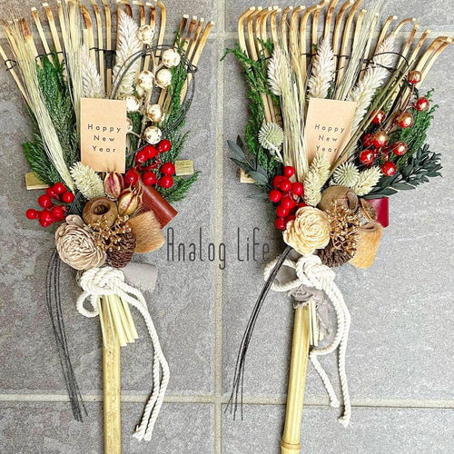 2024年 しめ縄 ・お正月飾り  C 2024年】新年の福を集める正月飾り 熊手 しめ縄 お正月 しめ縄