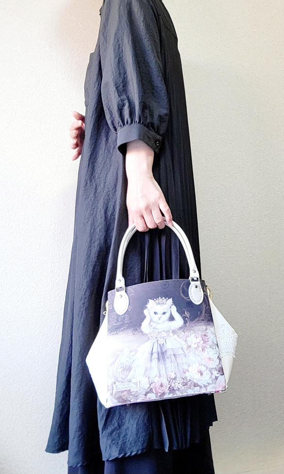 碁石口金のトートながま口バッグ(ジョリーフルール・サテンVol.) ジョリーフルール