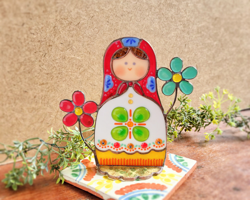 マトリョーシカ〈 ステンドグラス 〉 立体・オブジェ m le vitrail