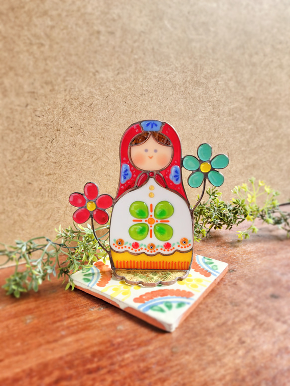 マトリョーシカ〈 ステンドグラス 〉 立体・オブジェ m le vitrail