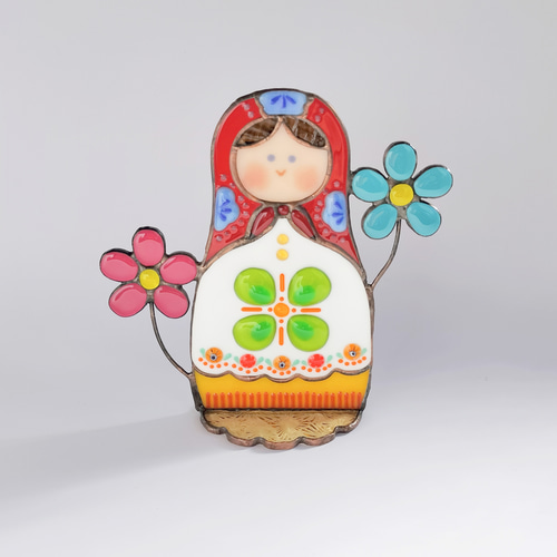 マトリョーシカ〈 ステンドグラス 〉 立体・オブジェ m le vitrail