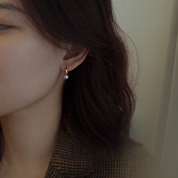 【2023.12新作】　韓国ファッション　高級感パール 　ピンクゴールドカラーピアス　アクセサリー　-102 6枚目の画像
