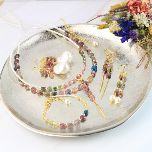 超希少/1点限定】バイカラートルマリン パール ネックレス  