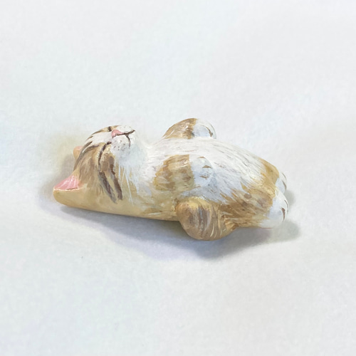 ハチワレ　寝釈迦猫　猫の置物　作家 0_3bcb032aa3a41c5ed43cc2441c6e