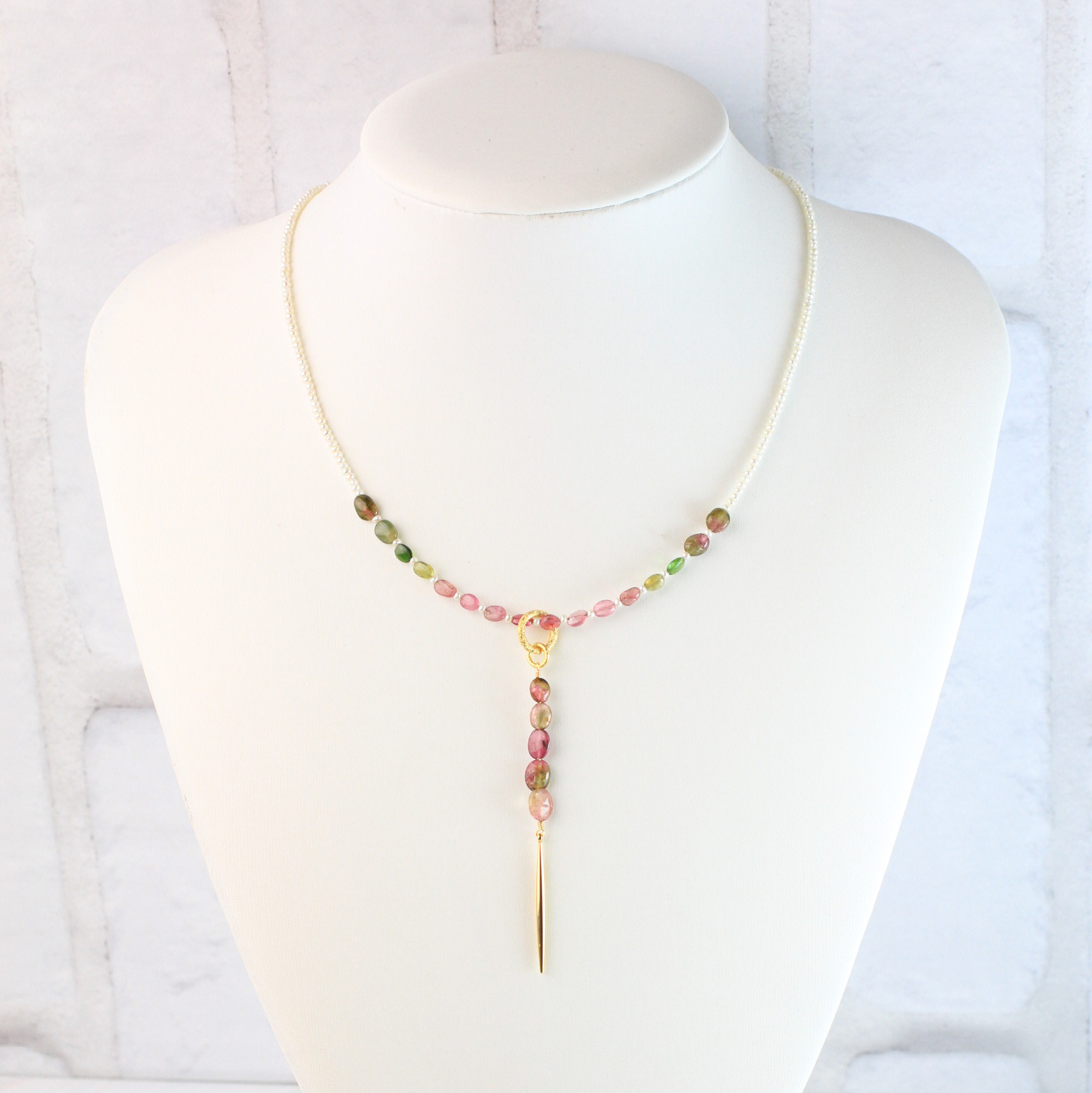 【超希少/1点限定】バイカラートルマリン　パール　ネックレス