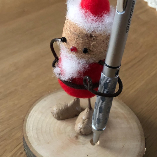 トールペイント作品　サンタとキャンドルスタンド トールペイント作品 サンタとキャンドルスタンド