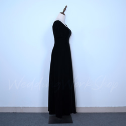 高級感黒色ドレス！エレガントで上品なフレンチスタイルパーティーやイベントなど 華やかな場面にぴったりですG063 4枚目の画像
