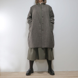 昭和復古氣息❣️寬鬆繭型大衣（棉/棕色圖案） 第17張的照片