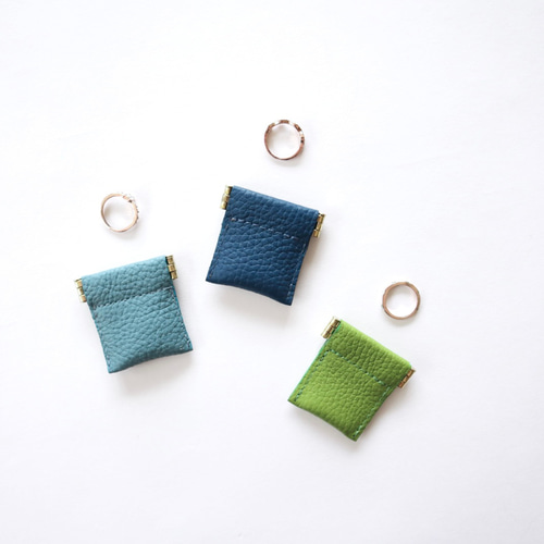 ギフトにも◎】手のひらサイズ 本革リングポーチ 全9色リング