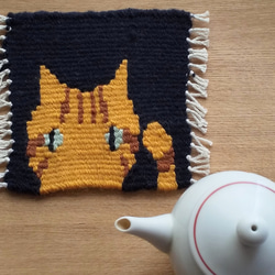 いろいろ猫の 手織りコースター 9枚目の画像