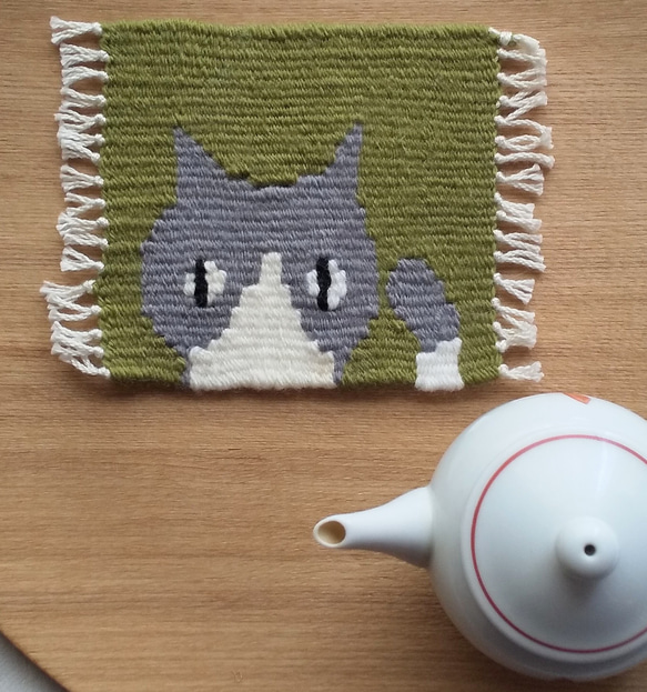いろいろ猫の 手織りコースター 6枚目の画像