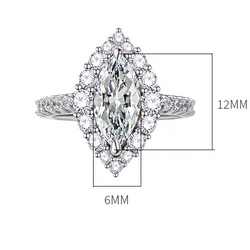 マーキス 高炭素ダイヤモンド キラキラ ゴージャス ヘイローリング ラグジュアリー白 ウエディング ホワイト 指輪 7枚目の画像