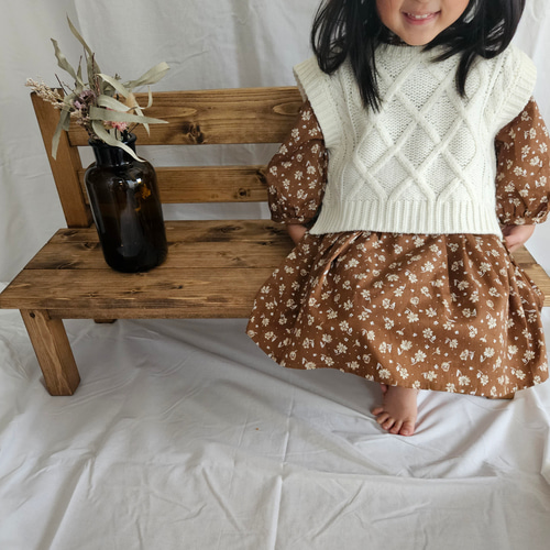 あーちゃん　木製キッズベンチ 木製キッズベンチ（背・ひじかけ付き） - Apple tree | minne