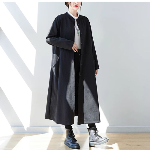 ブラック チェスターコート 長袖 コート ロングコート アウター