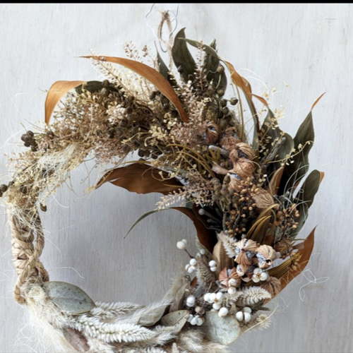 専用＊リューカデンドロ&ナズナ ドライフラワーリース リューカデンドロ&ナズナ ドライフラワーリース リース fu.wa