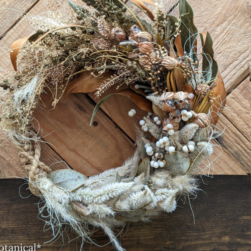 専用＊ミモザ ＆ルナリア アンティーク ドライフラワーリース 専用＊ミモザ ＆ルナリア アンティーク ドライフラワーリース anytime