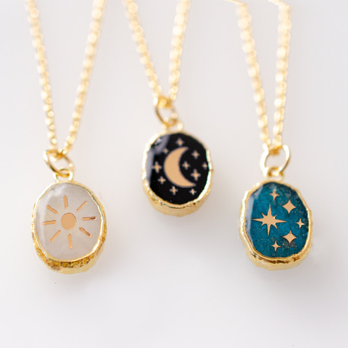 天体のネックレス、占星術のネックレス、高級宝石、金星のネックレス