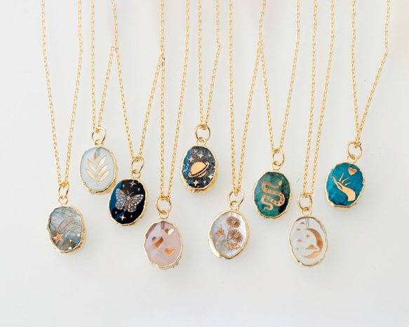 宝石の誕生石ネックレス、蝶のネックレス、花のネックレス、ハート、天体のネックレス、蛇のネックレス、土星、宝石のネックレス 6枚目の画像
