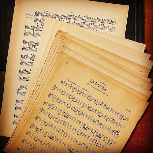 楽譜ページ】ヴィンテージの楽譜15枚セット その他素材 Blue Sea Lotus