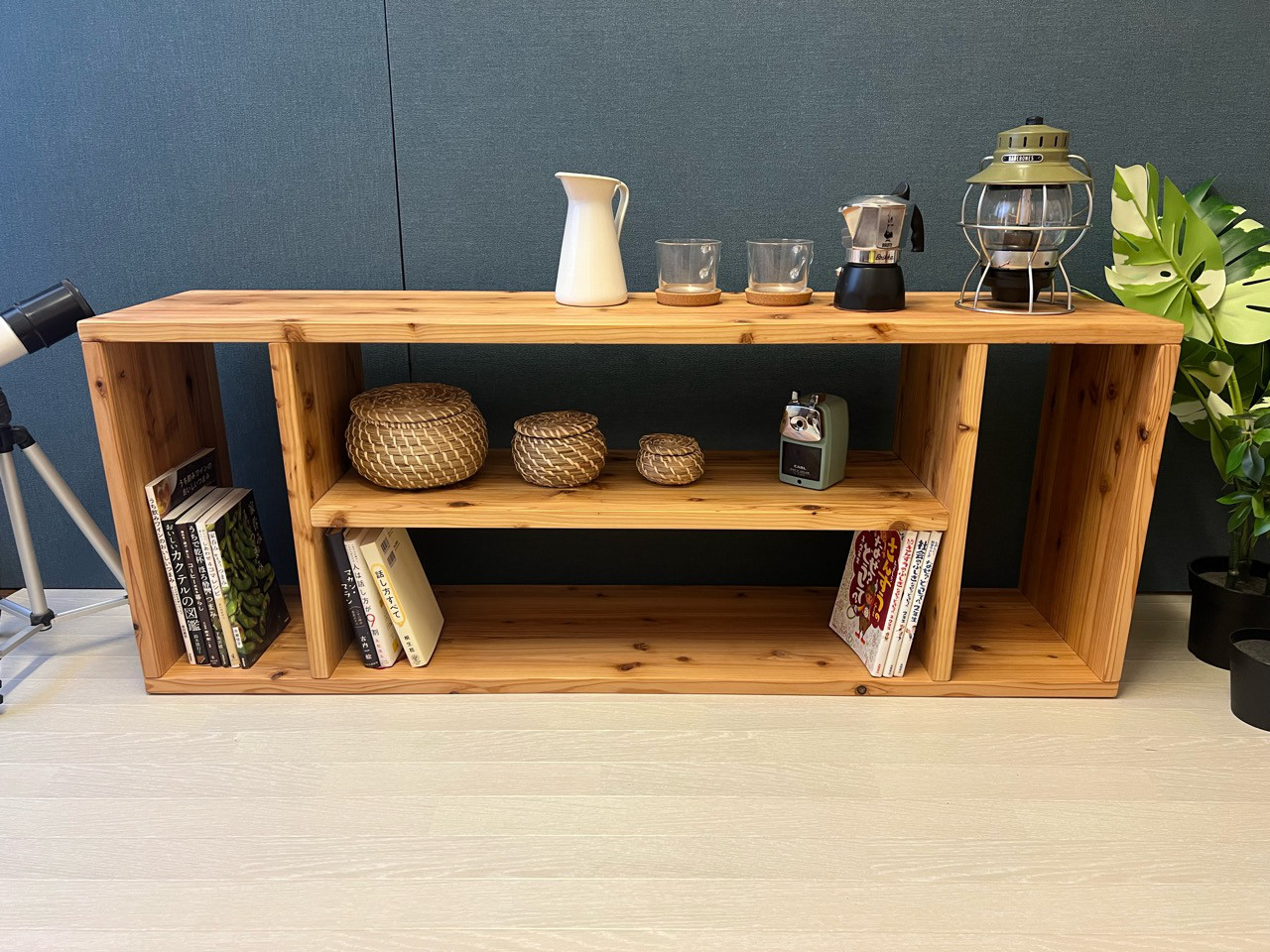 【送料無料】 テレビボード シェルフ 小物置き シンプル 120cm×30cm×50cm 杉