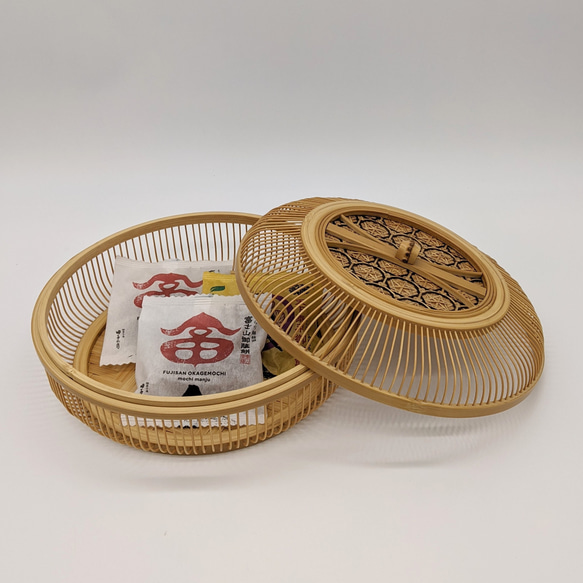駿河竹細工 菓子器 お正月 おもてなし テーブルカトラリー おしゃれインテリア テーブルコーディネート テーブルウェア 3枚目の画像