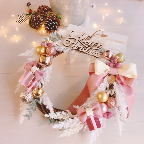 楽天市場】LOOMAGE リース クリスマスリース 15cm×15cm 小さめ