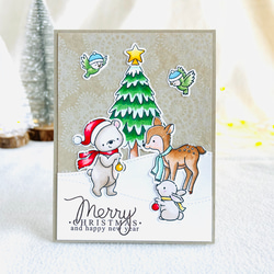 優しさあふれる❤︎動物たちのクリスマスカード 1枚目の画像