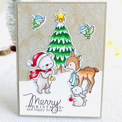優しさあふれる❤︎動物たちのクリスマスカード 3枚目の画像