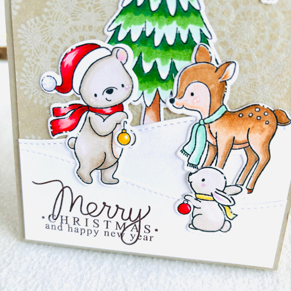 優しさあふれる❤︎動物たちのクリスマスカード 5枚目の画像