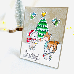 優しさあふれる❤︎動物たちのクリスマスカード 2枚目の画像