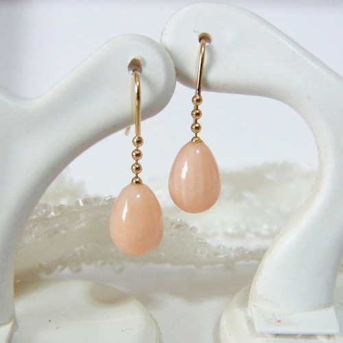 本店は ピンク珊瑚 K18 ピアス 通販 Rua ピアス（フック・チェーン） アクセサリー
