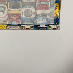 電車フェイス柄⭐︎100〜110子供エプロン、三角巾、巾着の３点セット　 5枚目の画像