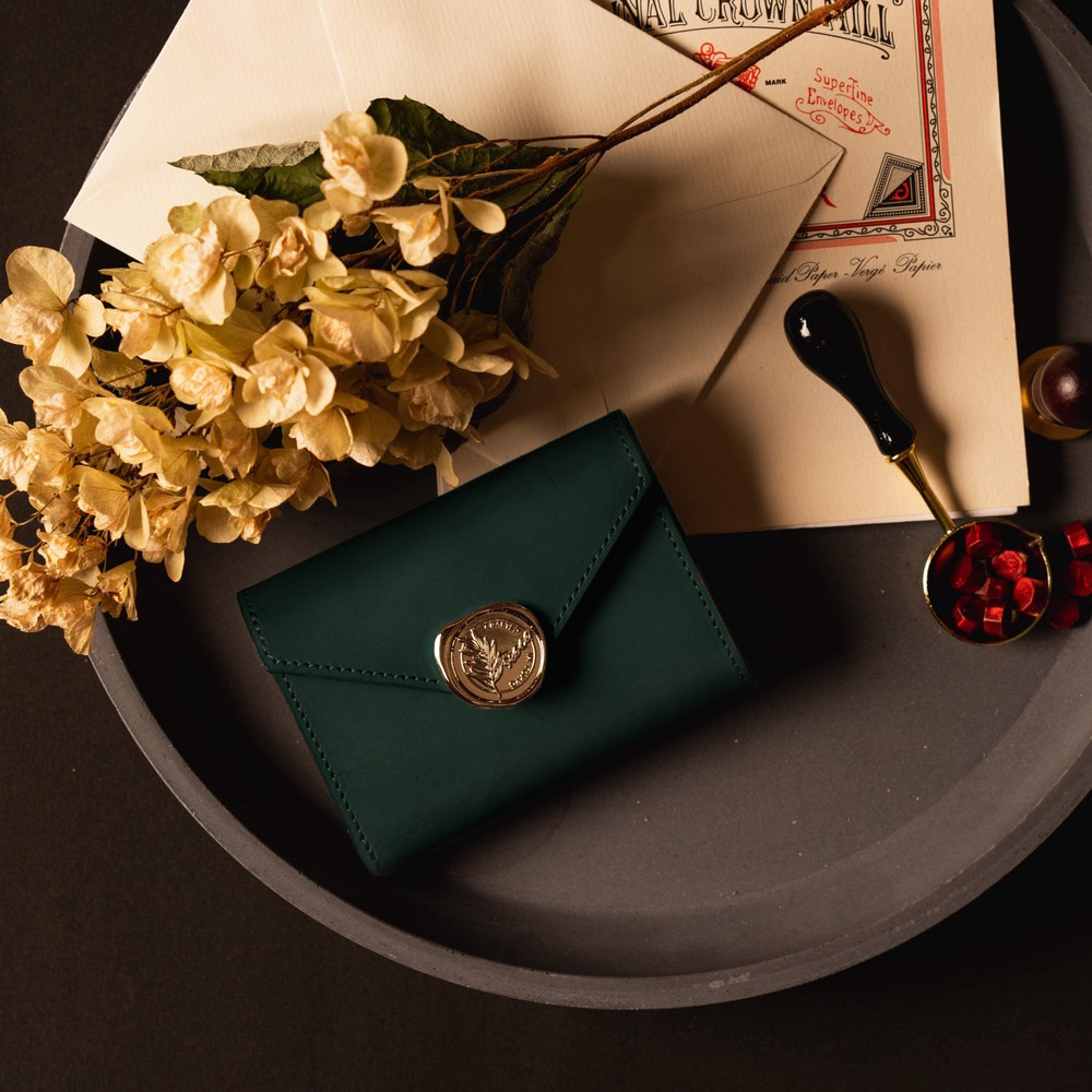 「ミニマルウォレット」letters collection　限定カラー　レッド　フォレストグリーン　パープル