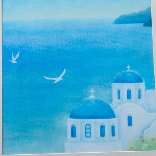 海の風景 パステル画 ダサかっ 原画 海の風景 パステル画 ダサかっ 原画