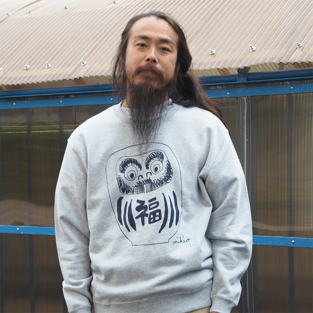 だるま 大人用トレーナー Gray S M L XL 2XL ☆お正月 ☆新年 ☆年越し☆