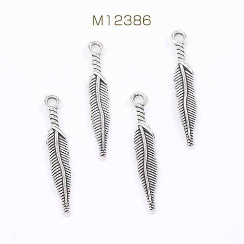 M12386 60個 アンティークシルバー フェザー5×28mm 3X（20ヶ
