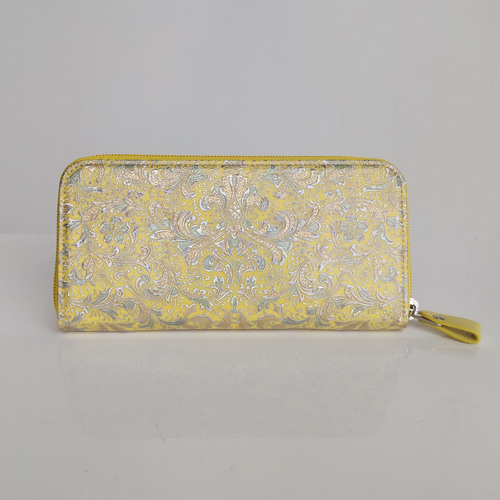 京友禅～手描き金彩友禅 美しい長財布 (牛革仕様) 伝統工芸 （12枚