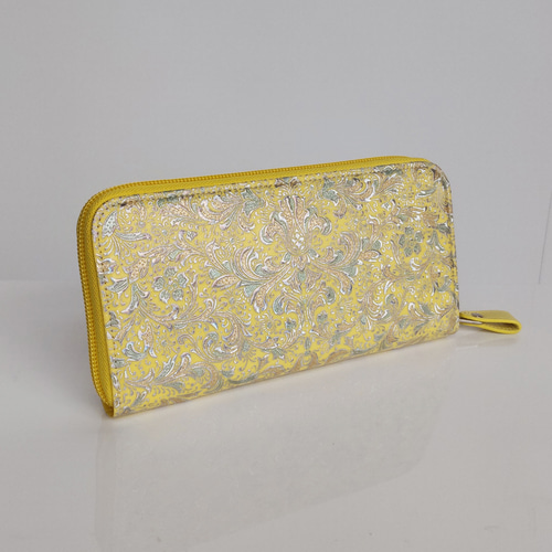 京友禅～手描き金彩友禅 美しい長財布 (牛革仕様) 伝統工芸 （12枚