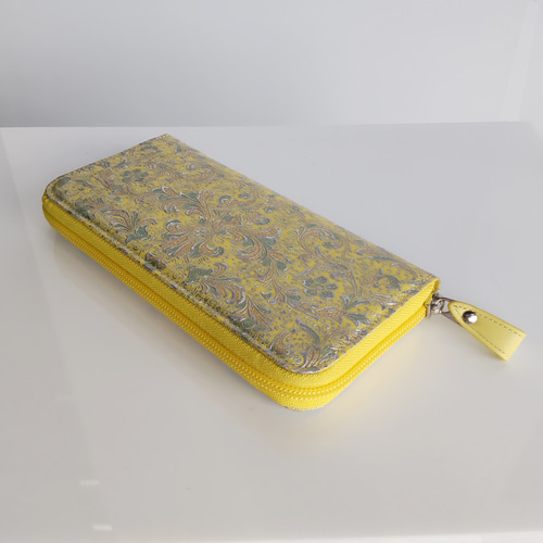 京友禅～手描き金彩友禅 美しい長財布 (牛革仕様) 伝統工芸 （12枚