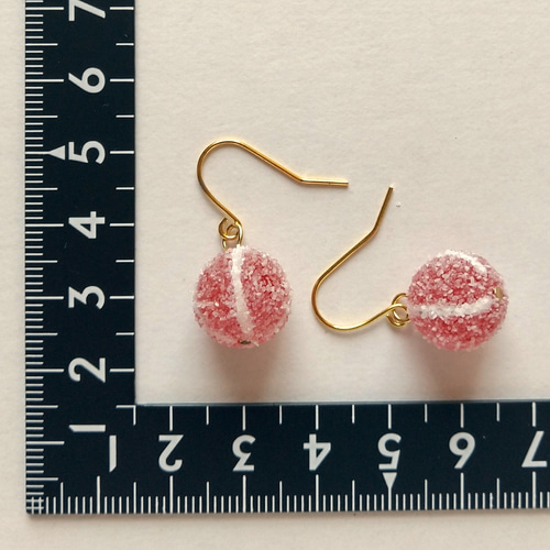 みぞれ玉ピアス＊いちご ピアス（フック・チェーン） みぃちゃん家