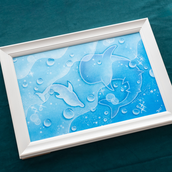 blue world  ハンドメイドパステル画　絵画アート原画 blue world ハンドメイドパステル画 絵画アート原画