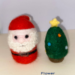 羊毛フェルトのサンタさんとクリスマスツリー クリスマスツリー りの