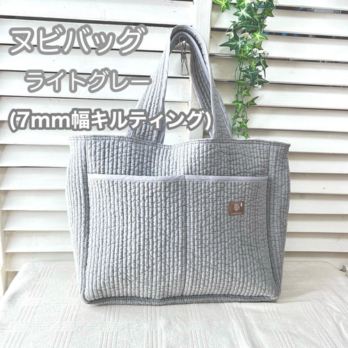 さっと中を隠せるヌビバッグ♪あおり巾着♪サイドポケットつき