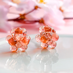 桜 ピアス 春 桜の木 ピンク お花見 和風 和 ビーズステッチ MIYUKI