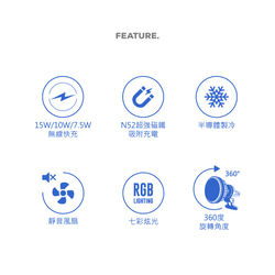 Magsafe 15W 無線磁吸製冷散熱車架 -iOS Android 通用款-圓形款 第2張的照片