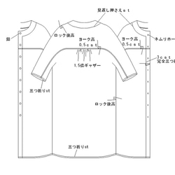 型紙　ドルマンスリーブワンピース　A047-P    レディース 12枚目の画像