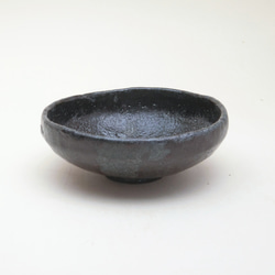 黒楽茶碗 0057 抹茶茶碗 手捻り 陶器 黒 手びねり 楽茶碗 半筒