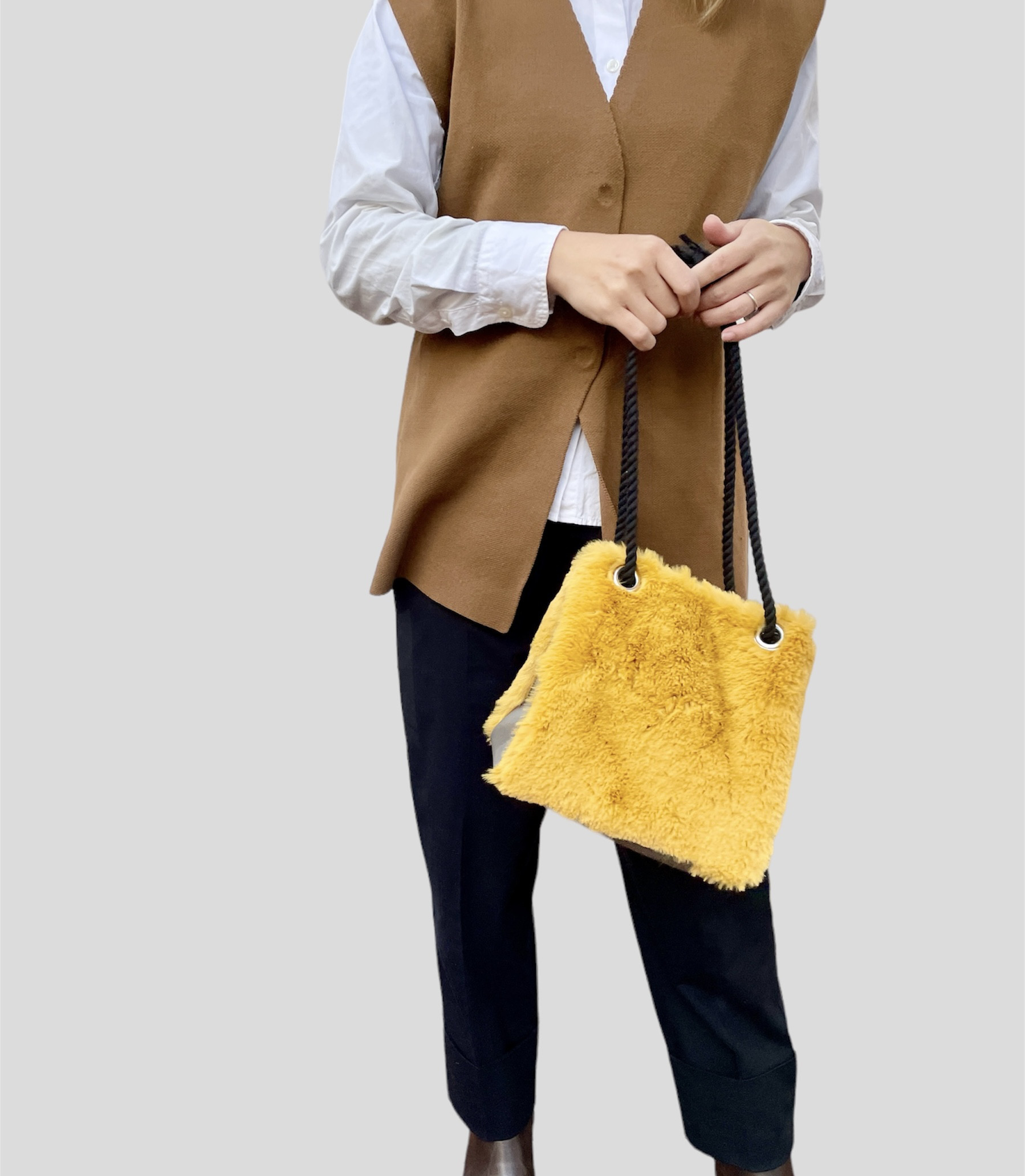 【エコファー&エコレザー❤︎3wayスクエアバッグ】/1B0623